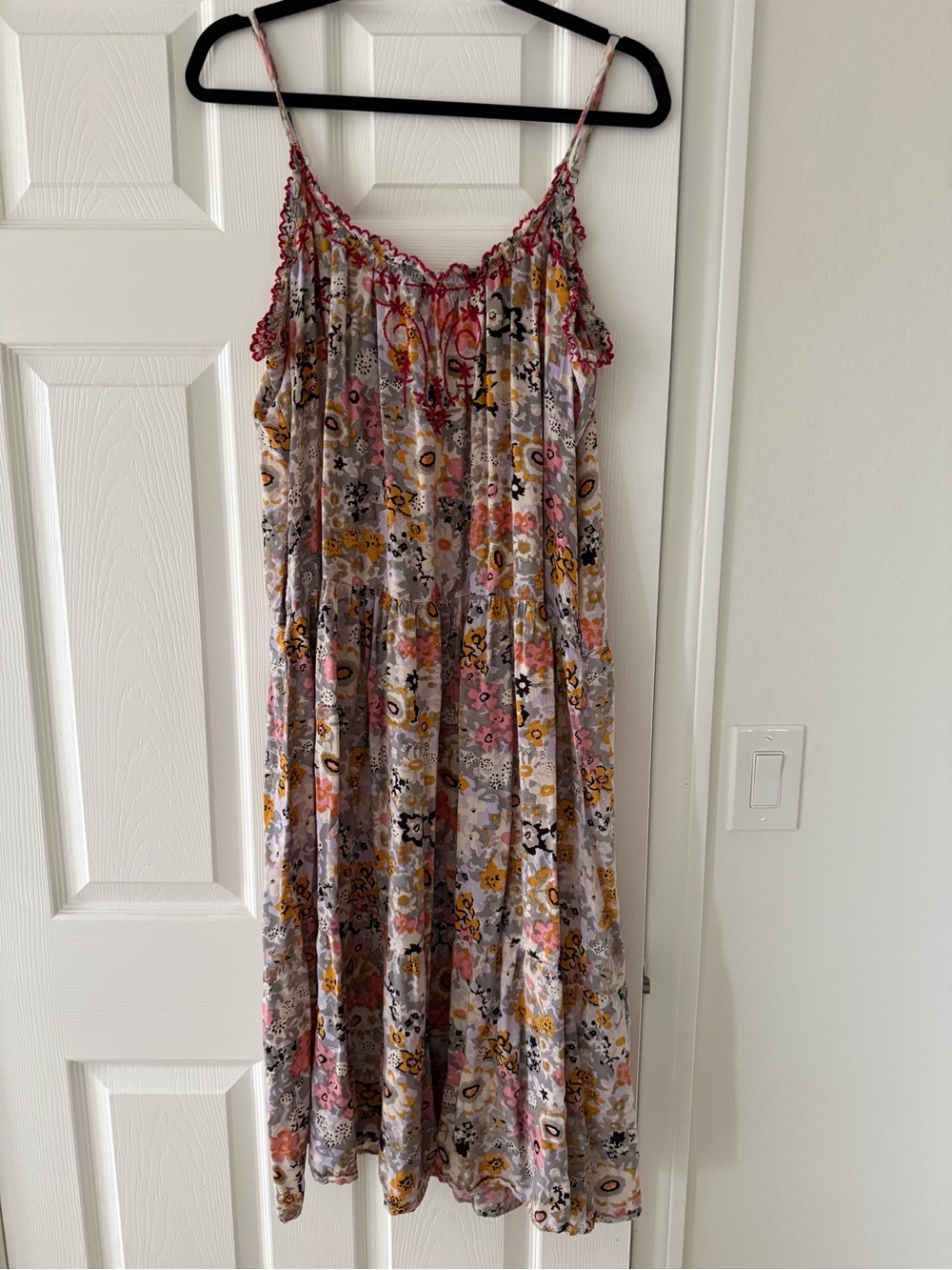 NATURAL LIFE Pink Yellow Floral Tiered Maxi Dress - Picture 5 of 5